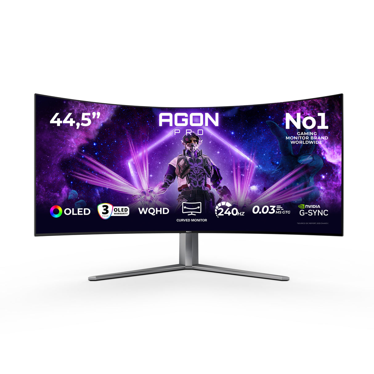 EAN 4038986111416 - AOC AGON PRO AG456UCZD pantalla para PC 113 cm (44.5") 3440 x 1440 Pixeles Wide Quad HD OLED Negro, Gris imagen 1