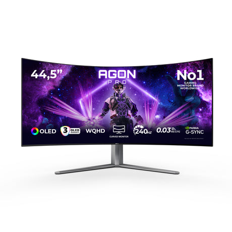 EAN 4038986111416 - AOC AGON PRO AG456UCZD pantalla para PC 113 cm (44.5") 3440 x 1440 Pixeles Wide Quad HD OLED Negro, Gris imagen 1