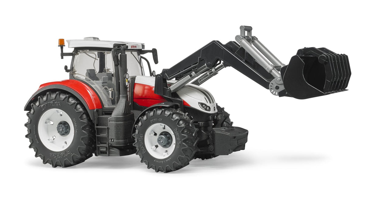 Brother Steyr 6300 Terrus Cvt Con Cargador Frontal, Modelo De Vehículo Blanco/Rojo 4001702031817