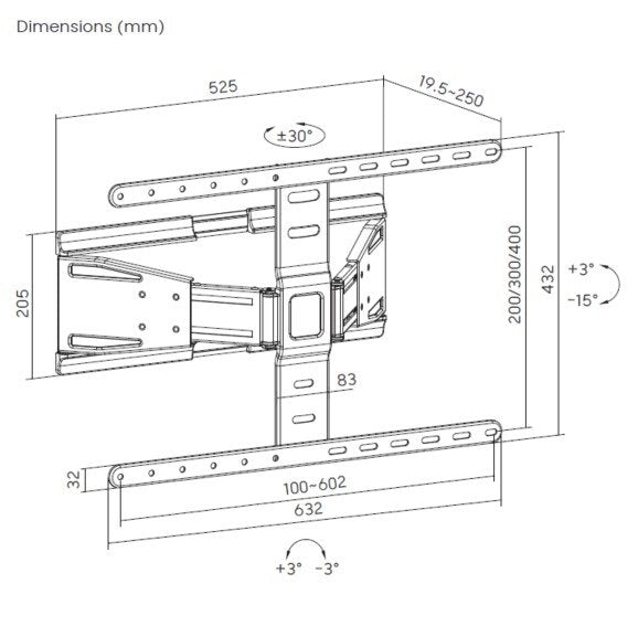 Equip 650344 Soporte Para Tv 2,29 M (90") Negro