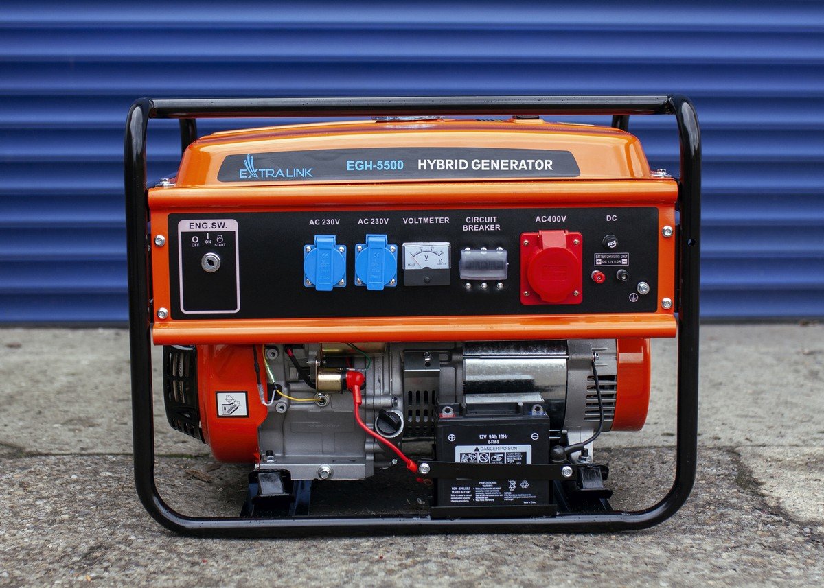 Extralink Ex.30370 Motor-Generador 5000 W 25 L Gasolina Negro, Naranja