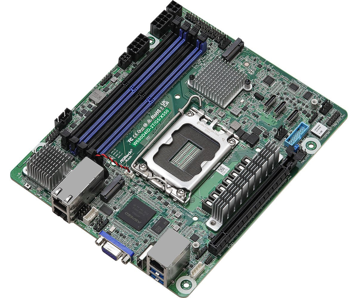 Asrock Placa Base W680d4id-2t/G5/X550 Mini-Dtx Socket 1700 Ddr5-Only Single