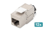 Cat 6a Keystone Jack, Blindado, 12 Piezas Conexión Sin Herramientas