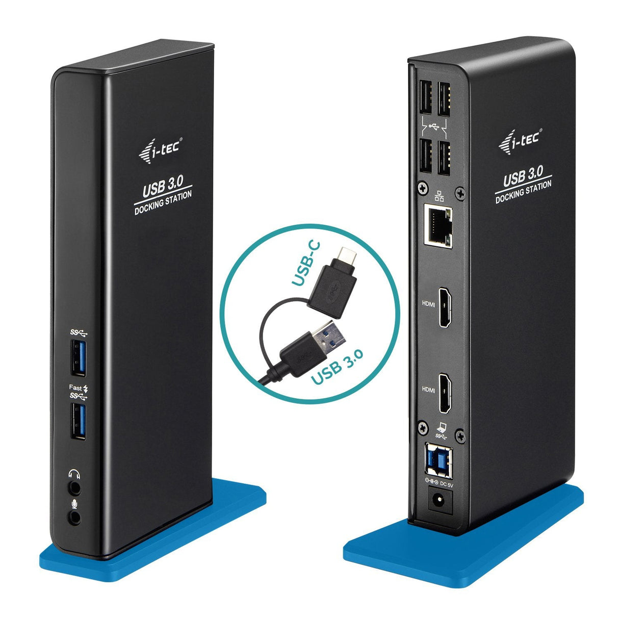 I-Tec Usb 3.0/Usb-C Dual Hdmi Docking Station 2x Hdmi 1x Glan 2x Usb 3.0 4x Usb 2.0 1x Audio 1x Mic Usb 3.0 Kabel With Usb-C Adapter