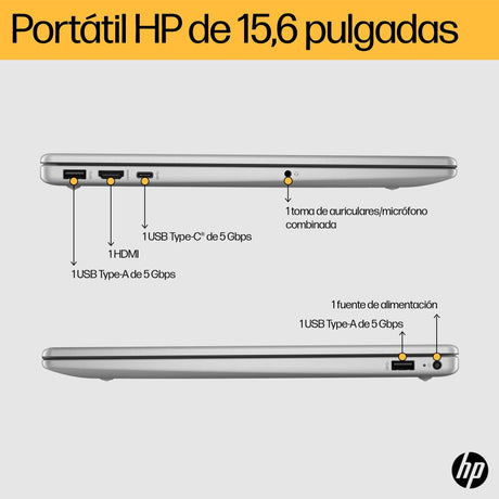EAN 0198122232260 - HP 15-fc0042ns AMD Ryzen™ 3 7320U Portátil 39,6 cm (15.6") Full HD 8 GB LPDDR5-SDRAM 256 GB SSD Wi-Fi 6 ( imagen 5