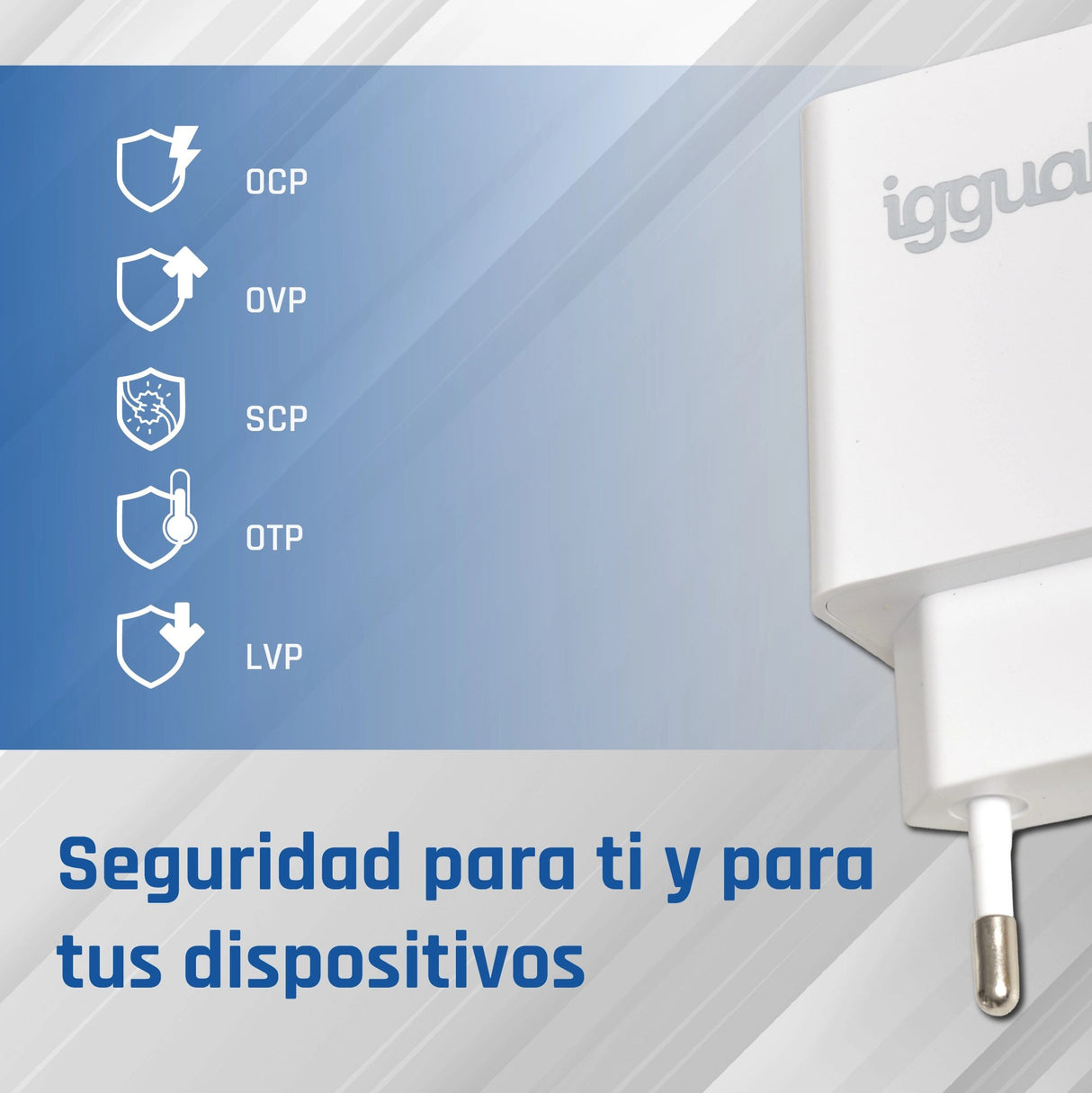 EAN 8435364318164 - iggual IGG318164 cargador de dispositivo móvil Universal Blanco Corriente alterna Interior imagen 7