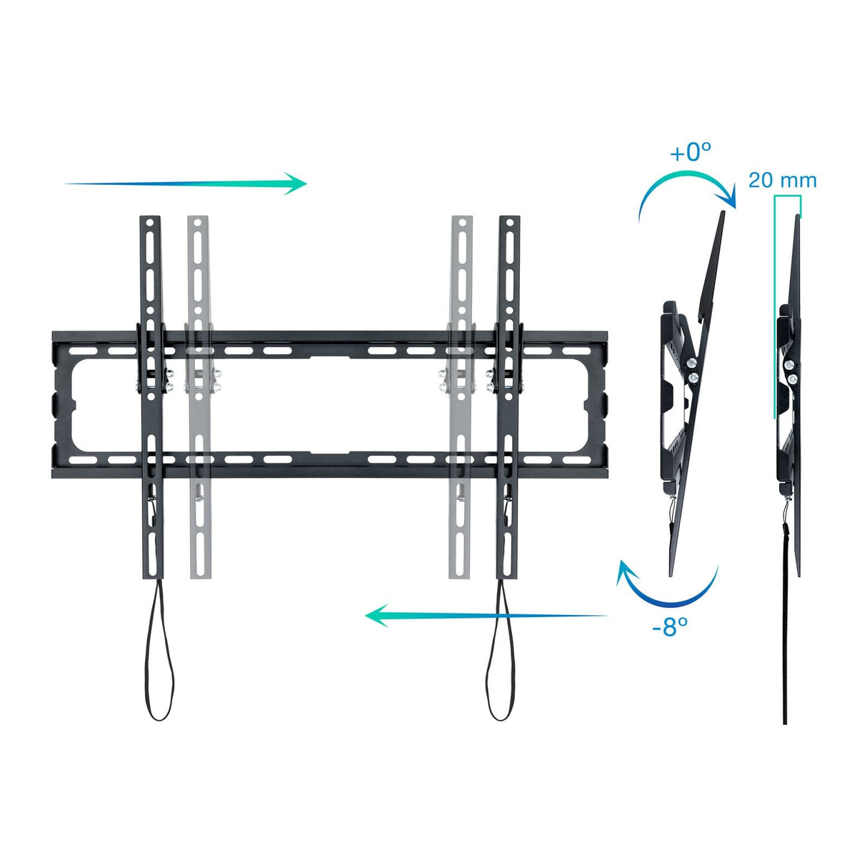 Tooq Soporte Fijo De Pared Para Tv De 37"-80" Inclinable- Peso Max 45kg - Vesa 600x400mm