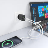 Aisens Cargador Gan 30w, 1xusb-C Pd3.0 Qc4.0, 1xusb-A Qc3.0, Negro