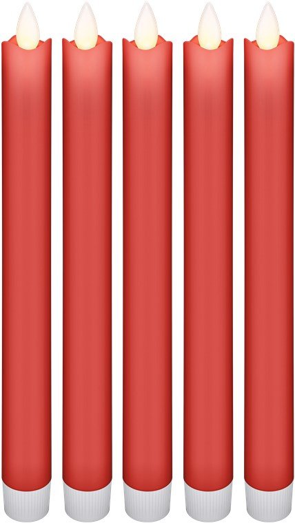 Juego De 5 Velas De Varilla De Cera Real Led Rojas, Incl. Control Remoto
Solución De Iluminación Hermosa Y Segura Para Muchas Ár
