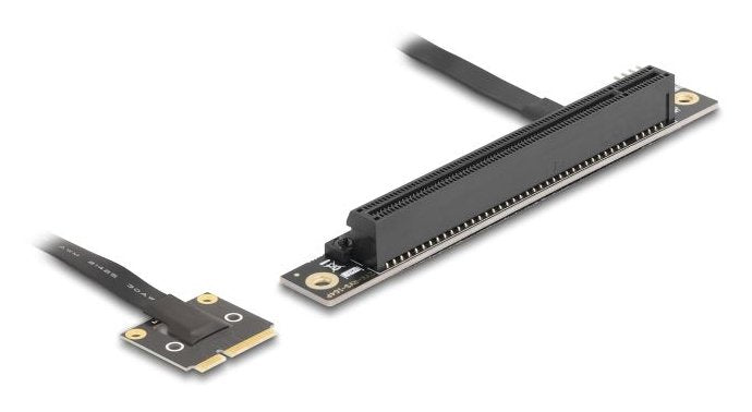 Delock 81294 Adaptador Mini Pcie Macho A Pcie 3.0 X16 Hembra 90° En Ángulo Con Cable 20 Cm