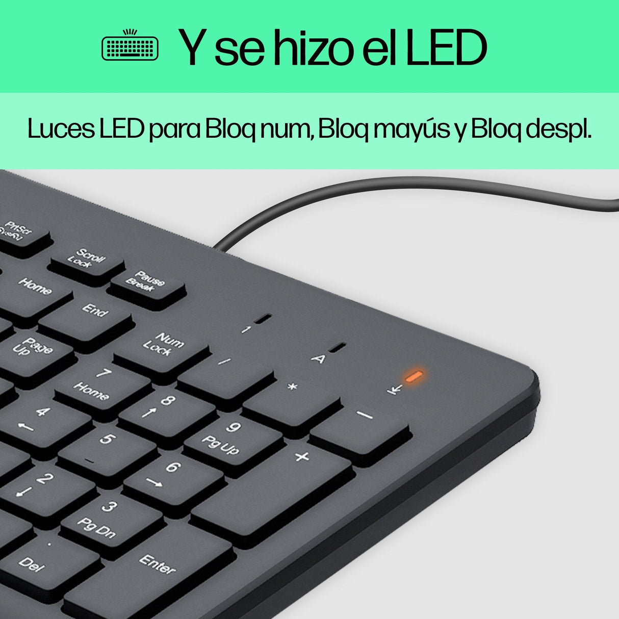 Teclado Con Cable Hp 150, Diseño De, Negro 664r5aa#Abd