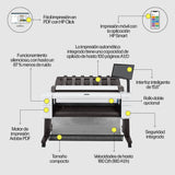 EAN 0193808346248 - HP Designjet T2600 36-in PostScript Multifunction Printer impresora de gran formato Inyección de tinta té imagen 26