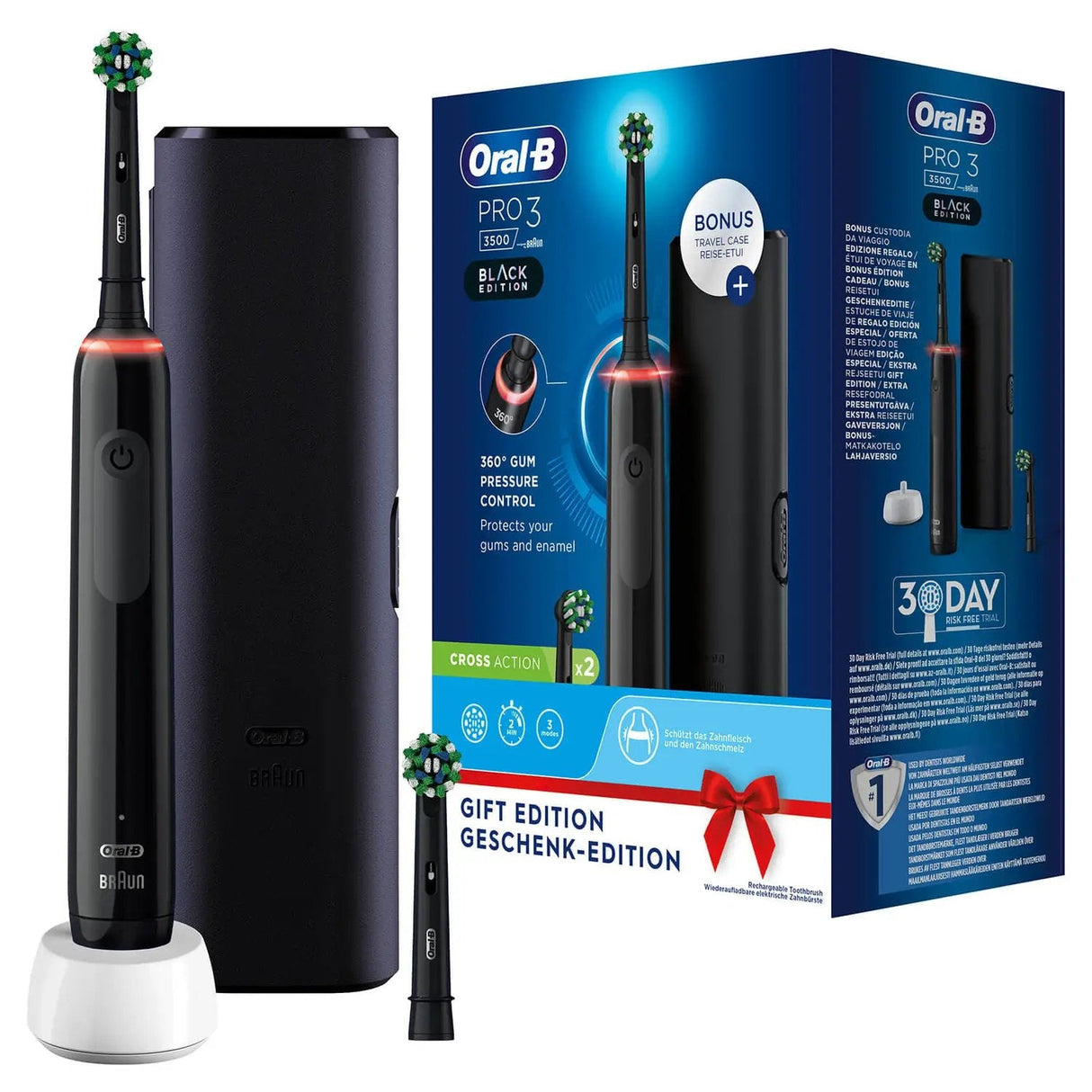 EAN 8006540759912 - Oral-B Pro 3 3500 Adulto Cepillo dental giratorio Negro imagen 1