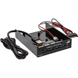 Panel Frontal Inline De 4 Puertos Usb 3.0 Para Ranura Para Disquete De 3,5" Negro