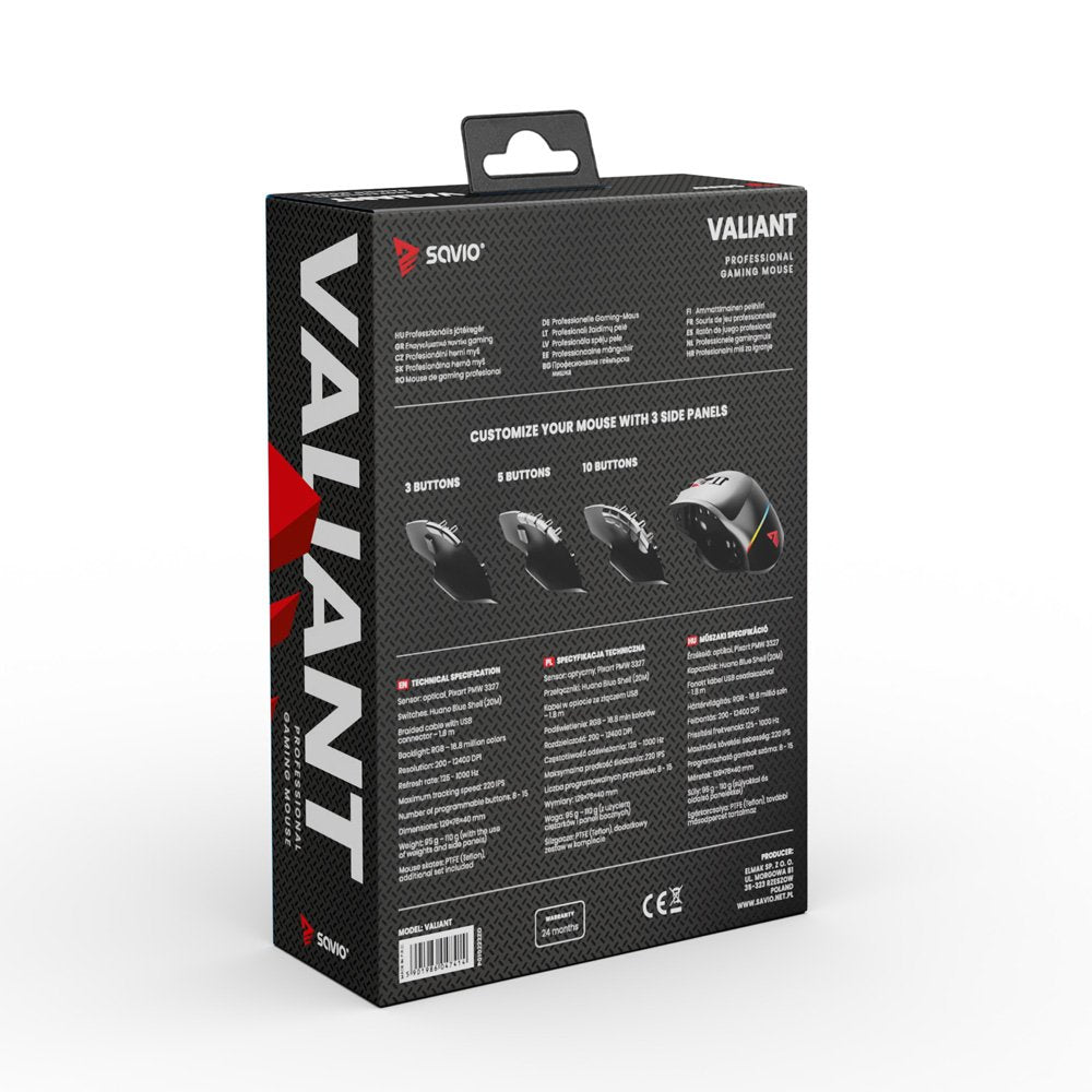 EAN 5901986047414 - Savio Valiant gaming mouse RGB Negro imagen 10