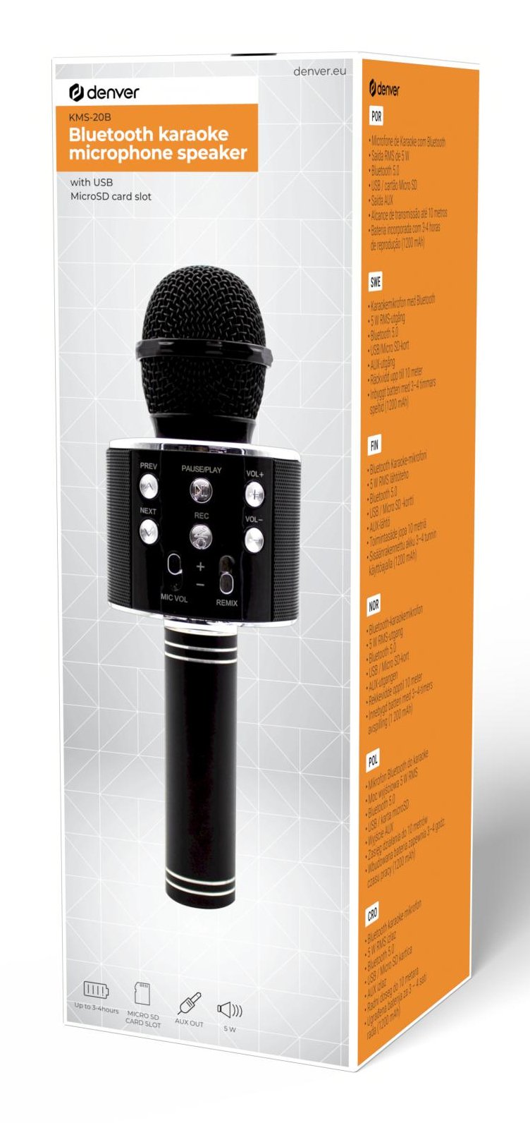 Denver Microfono Kms-20b  Bt Karaoke