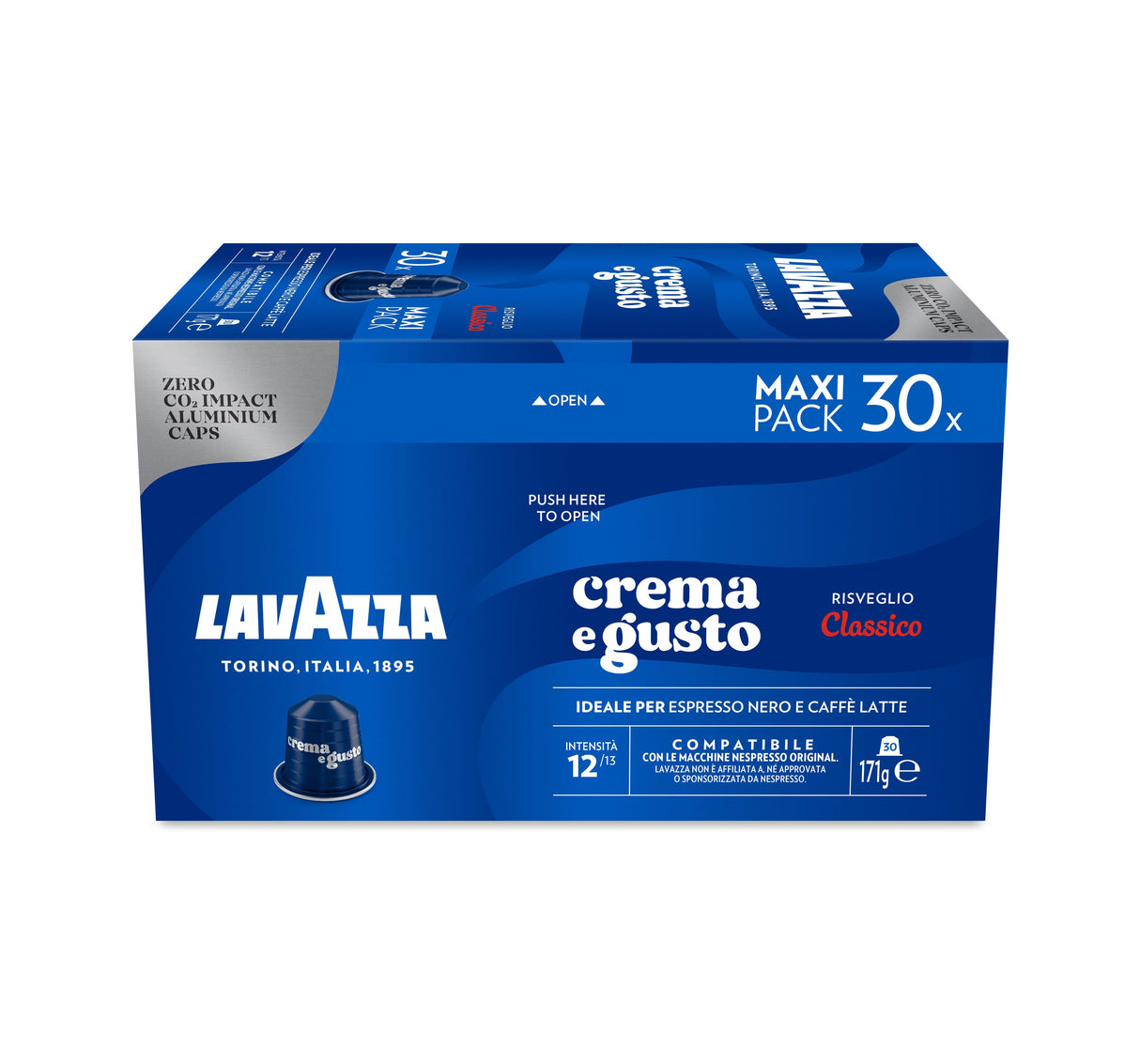 Cápsula Lavazza Crema E Gusto Clásico Para Cafeteras Nespresso Caja De 30
