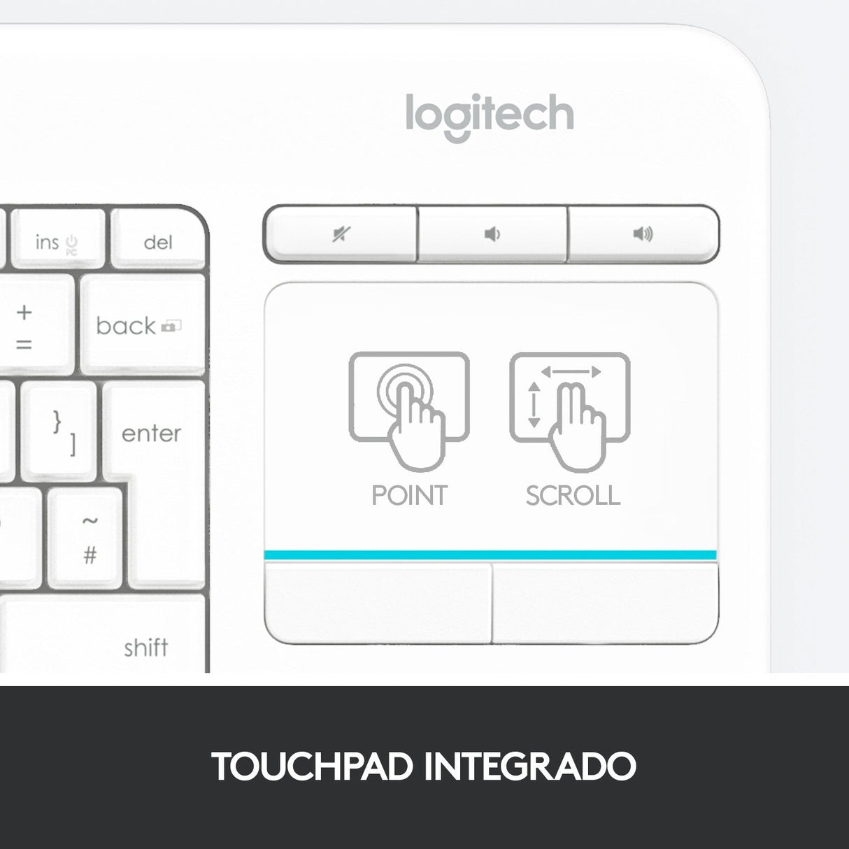 Teclado Español Logitech K400 Plus Tv Rf Inalámbrico Qwerty Blanco