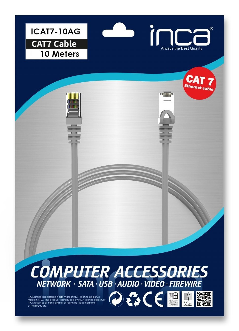 Inca Ethernetcable Icat7-10ag S Ftp1 23 Awg Cat7-Cable 10m