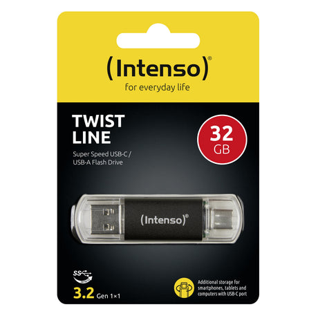 EAN 4034303031238 - Intenso Twist Line unidad flash USB 32 GB USB Type-A / USB Type-C 3.2 Gen 1 (3.1 Gen 1) Antracita imagen 3