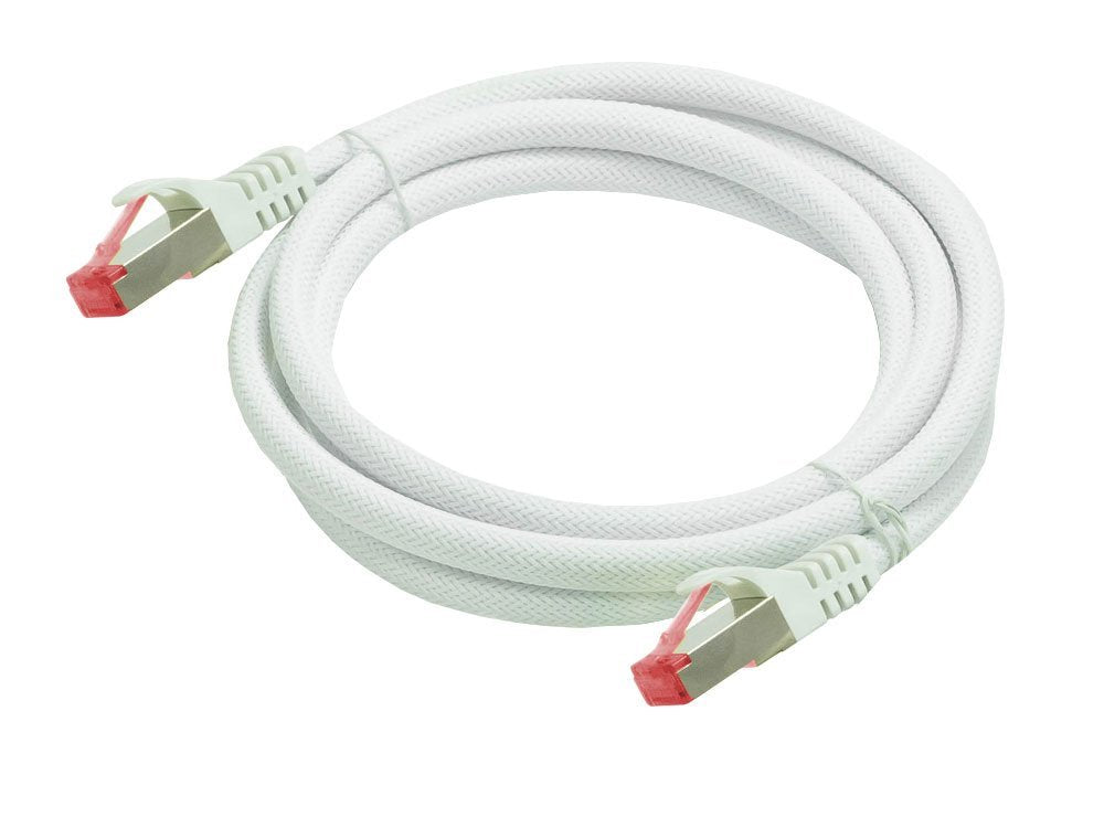 Python Cat.6 Cable De Red Con Malla De Nailon Blanco 3m