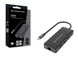 Adaptador Usb-C 7in1 Conceptronic Hdmix2  Usb-C Pd 100w Usb-A  Rj45 Gigabit Donn14g