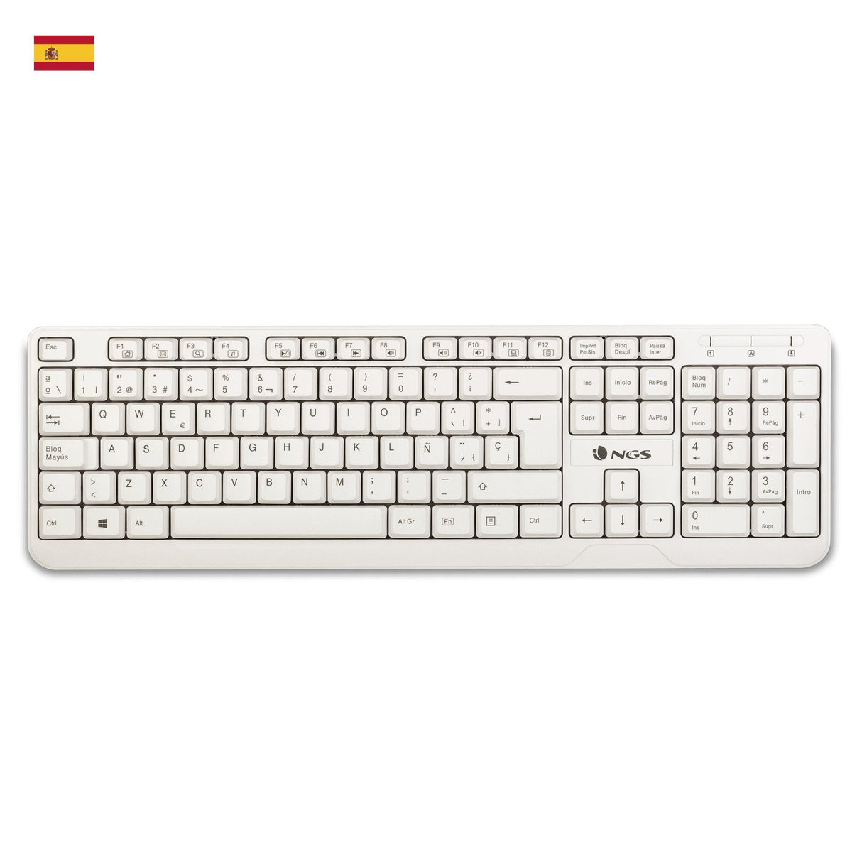 EAN 8435430612219 - NGS Spike, QWERTY, ES teclado Universal USB Blanco imagen 1