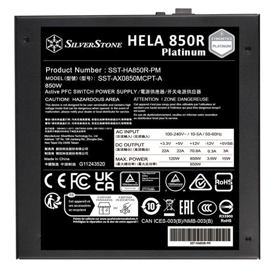 Fuente De Alimentación Silverstone Sst-Ha850r-Pm 850w,  Negro, 4x Pcie, 850 Vatios