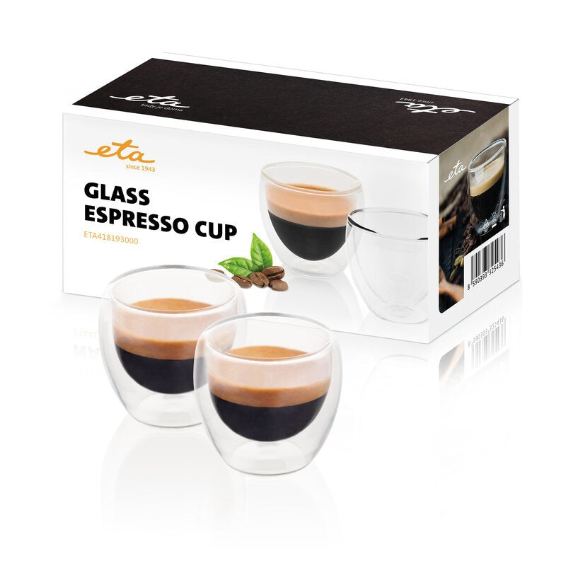 Eta Tazas De Espresso Eta418193000 Para Cafe Espresso, 2 Pieza(S), Apto Para Lavavajillas, Vidrio