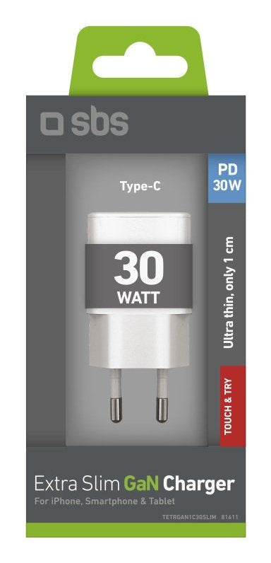 Sbs Pd Reiselader Ultraslim 30w Usb-C Gan Weiá