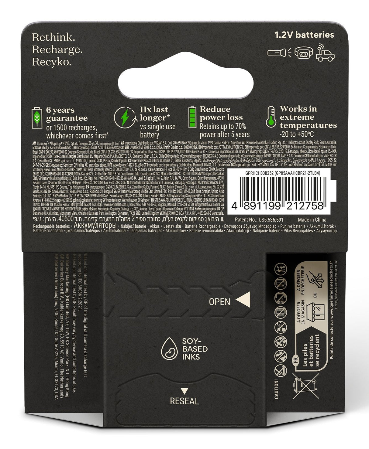 Pilas 1x4 Gp Recyko Pro Nimh Battery Aaa/Micro 800mah Pro