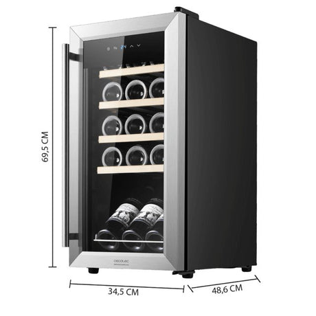 EAN 8435484001212 - Cecotec 00121 enfriador de vino Nevera de vino Independiente Acero inoxidable 15 botella(s) imagen 3