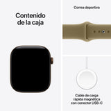 Apple Watch Series 12 (2026) Gps 46mm Caja De Aluminio Bronce Oscuro Correa Deportiva Verde Oliva Talla M L Siri Ai