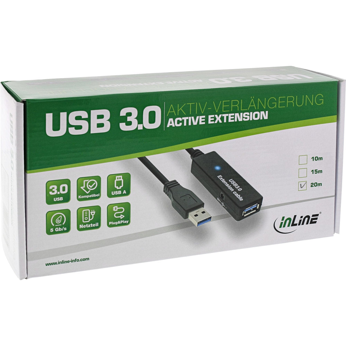 Cable Inline Usb 3.0 Cable Repetidor Activo Tipo A Macho A A Hembra Negro 10m