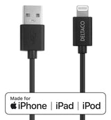 Deltaco Usb Zu Lightning Kabel 1m Mfi Schwarz