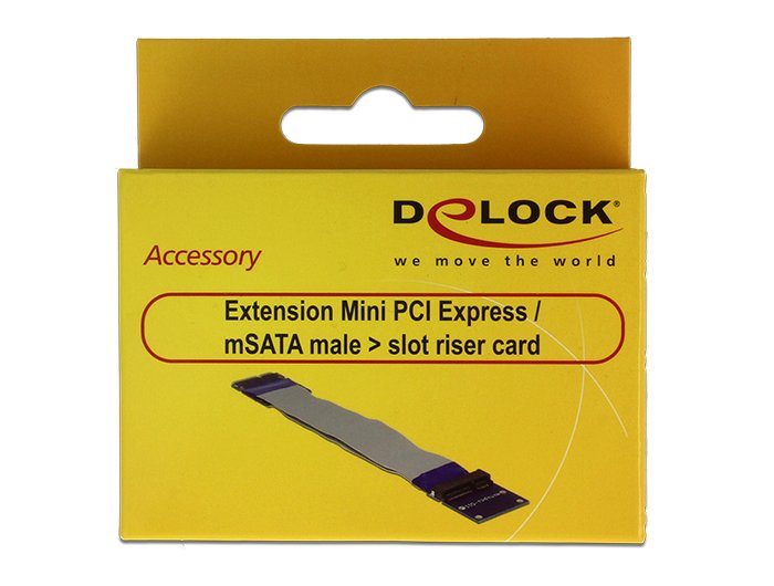 Delock Verlängerung Mini Pci Express   Msata Stecker > Slot Riser Karte Mit Flexiblem Cable 13 Cm