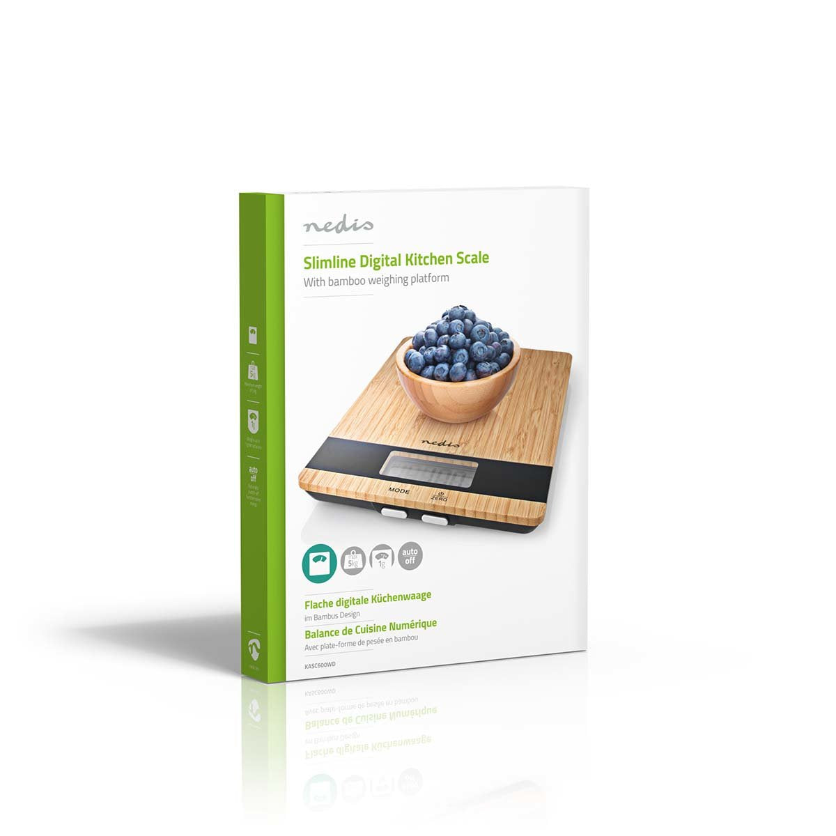 Nedis Bascula De Cocina  Digital  Madera / Plastico  Marron
