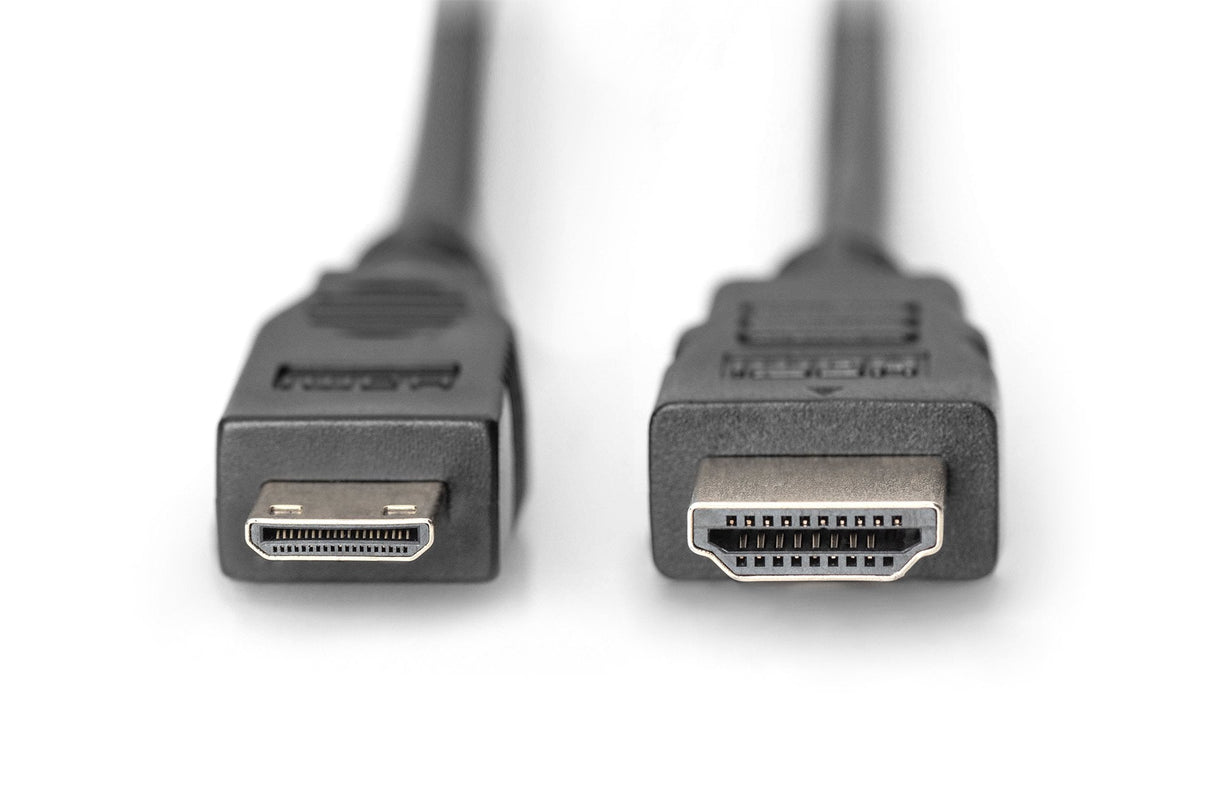 Assmann Hdmi 1.3 Highspeed Connection Cable Hdmi A M/Minihdmi C M 2m Black