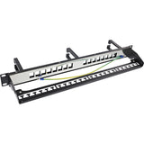 Inline® 16-Way Patch Panel, Keystone Empty Panel With 3 Brackets, 19", 1u Negro