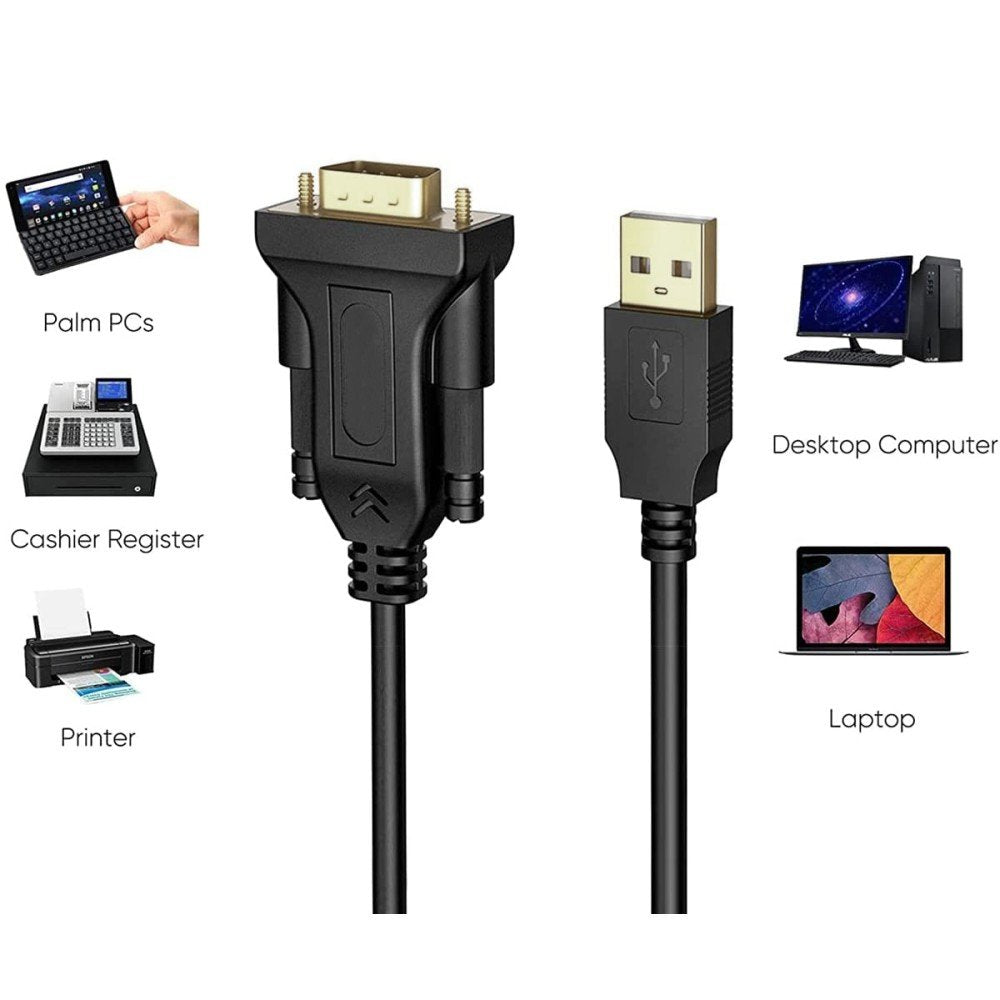 Techly Idata Usb2-Ser-1a Convertidor Usb A Rs232/Db9 M/M Con Cable De 1.5m Polybags