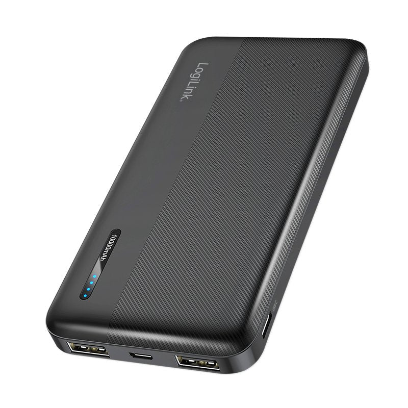 Logilink Mobile Power Bank, Lipo, 10.000 Mah, Usb-C In Out, Negro