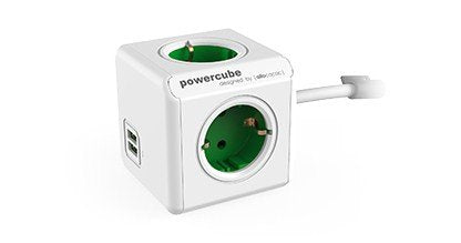 EAN 8718444087014 - Power Cube 8718444087014 base múltiple 4 salidas AC Exterior Verde, Blanco imagen 1