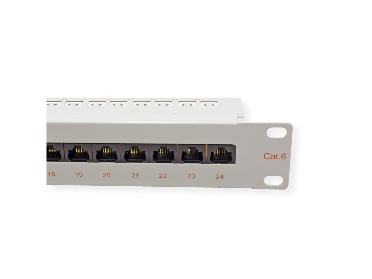 Roline Kat.6 Class E 48,26cm 19zoll-Patchpanel 24p Ungeschirmt Grau