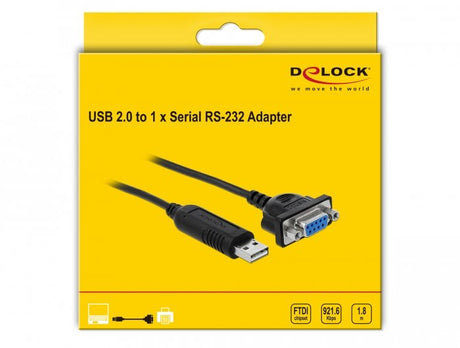 EAN 4043619662814 - DeLOCK 66281 cable de serie Negro 1,8 m RS-232 USB tipo A imagen 2