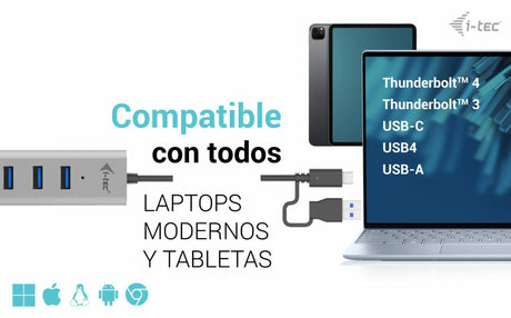 EAN 8595611705809 - i-tec C31HUBMETAL703 hub de interfaz USB 3.2 Gen 1 (3.1 Gen 1) Type-C 5000 Mbit/s Gris imagen 4