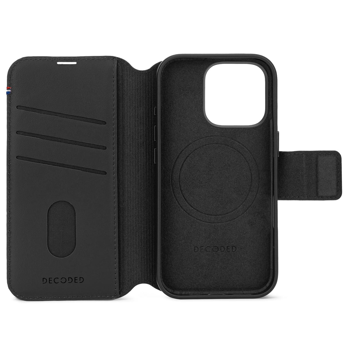 Decoded Leather Detachable Wallet Do Iphone 16 Pro Magsafe Negro