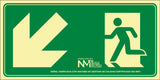 Cartel Evacuación Abajo Izquierda Pvc 0,7mm Clase B 32x16cm B11141 Normaluz