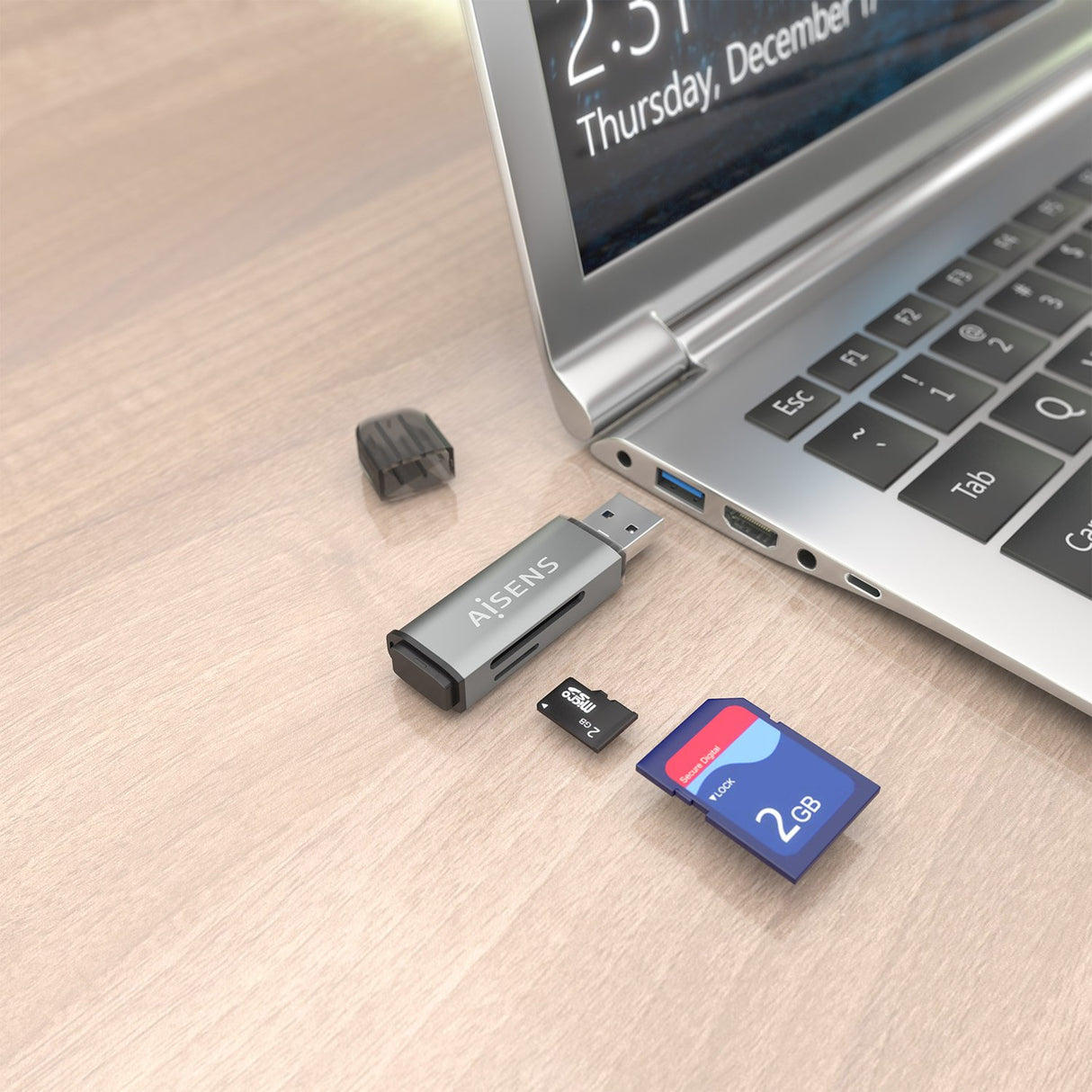 EAN 8435739903315 - AISENS ASCR-2A09-GR lector de tarjeta USB 3.2 Gen 1 (3.1 Gen 1) Type-A imagen 5