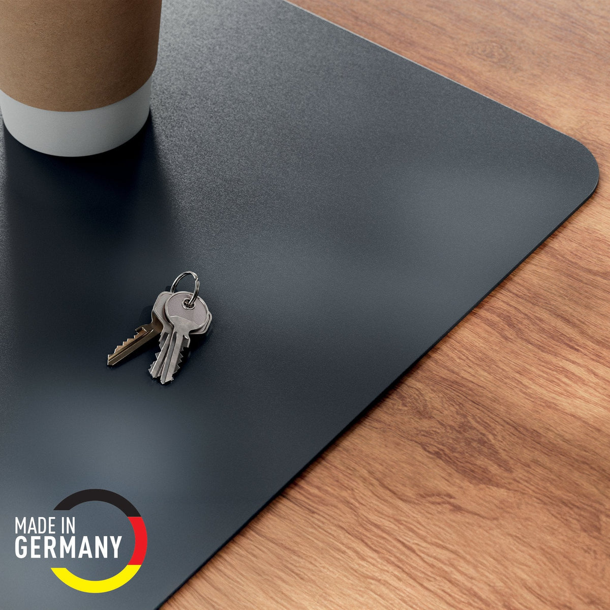 Alfombrilla De Escritorio Gris Oscuro 36x70cm Leder (Recycled)