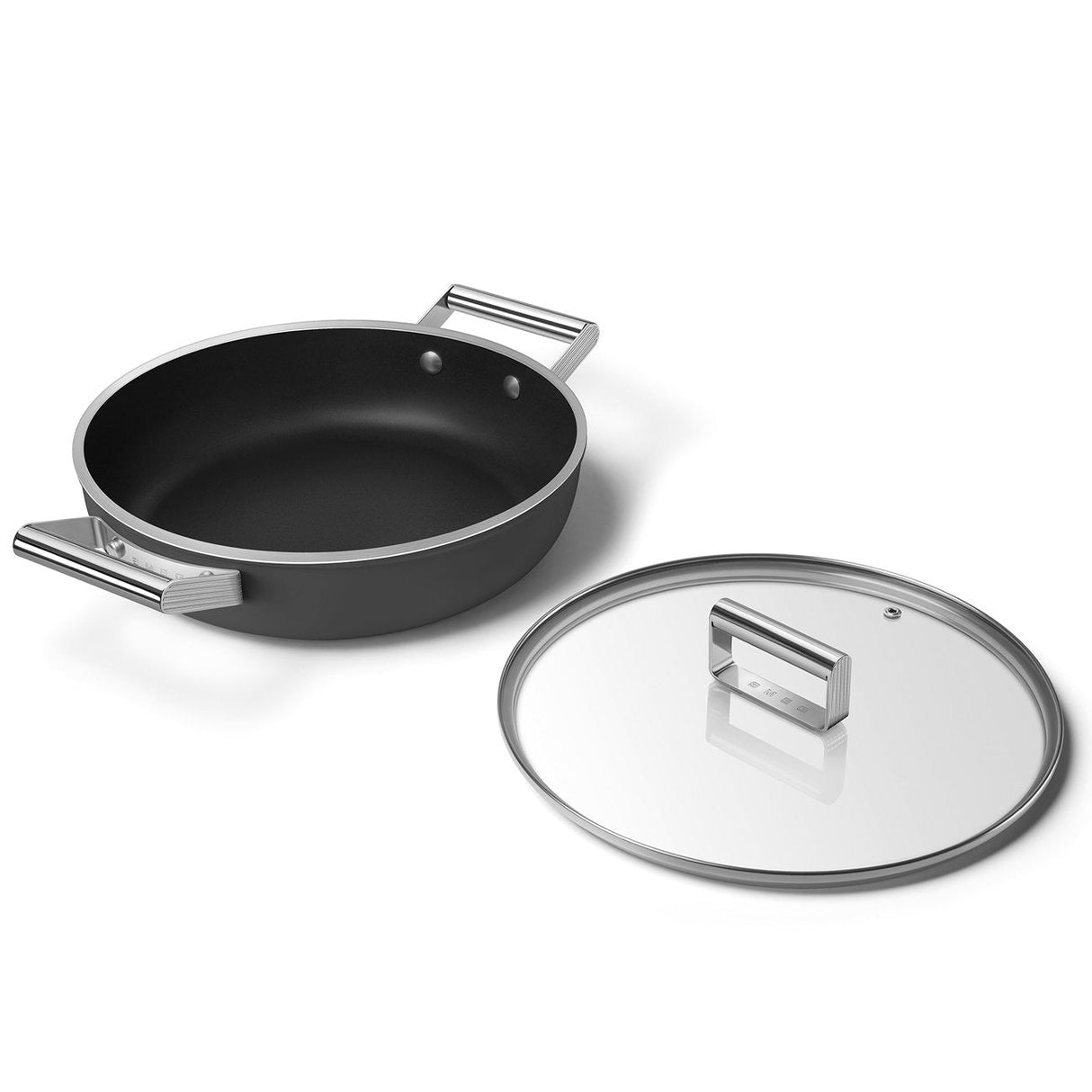Smeg Dpf2812blm Pfanne, 28 Cm, Keramik, Edelstahlgriffe, Mattschwarz